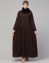 Modern Flare daily wear basic Casual Abaya In the Shade of Chocolate brown